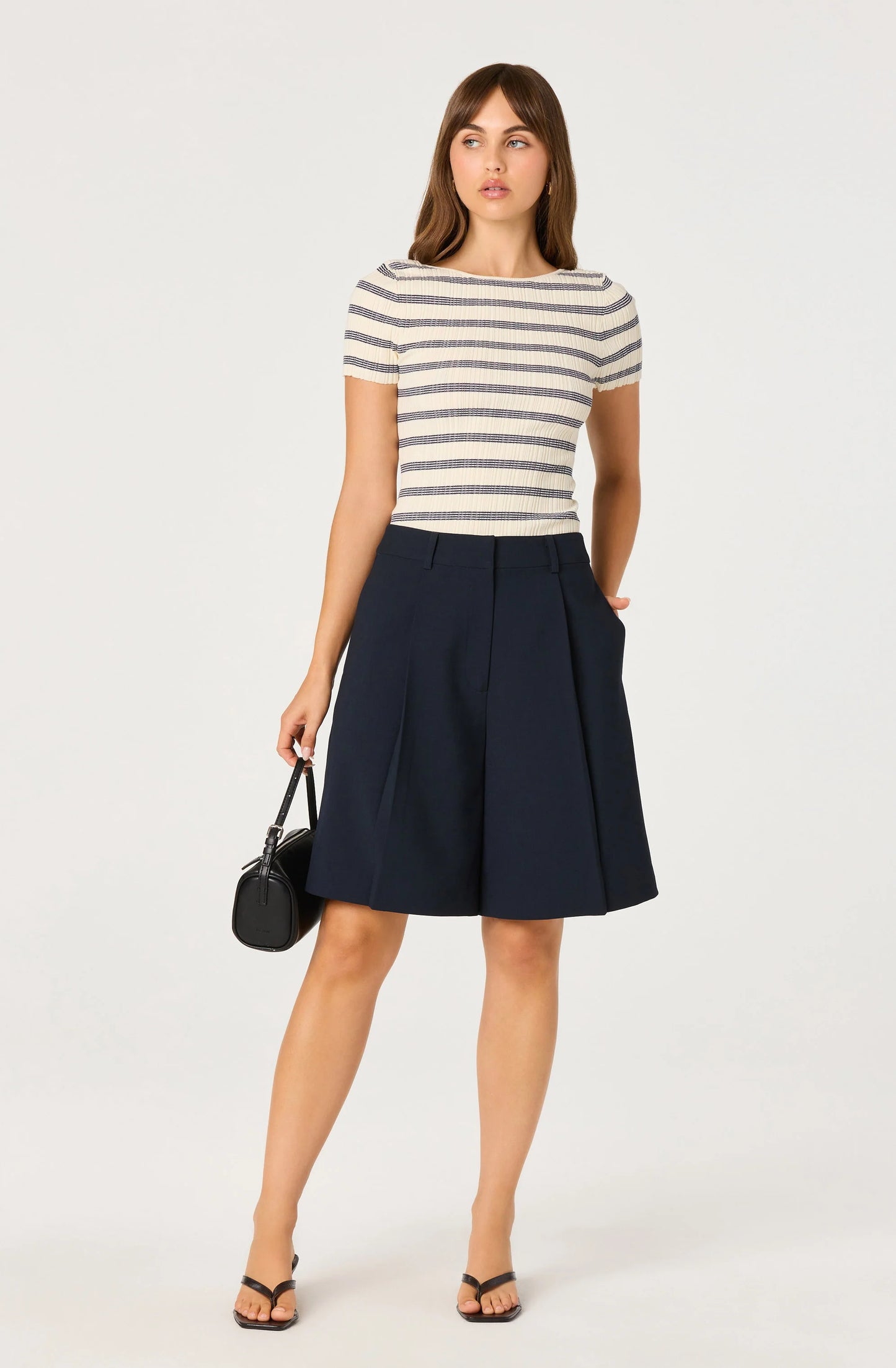 ASTR The Label Quillie Pleated Bermuda Short
