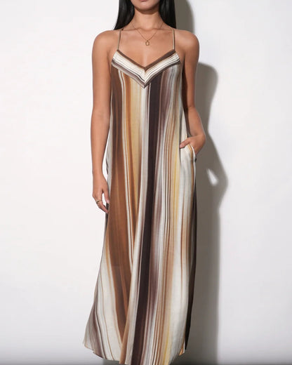 Greylin Stella Vertical Watercolor Maxi Dress