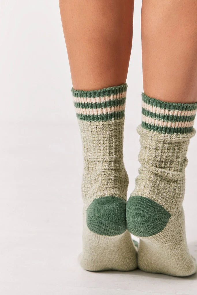 Free People Jackson Cozy Sage Stripe Sock