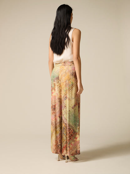 Oltre Satin Printed Palazzo Pants