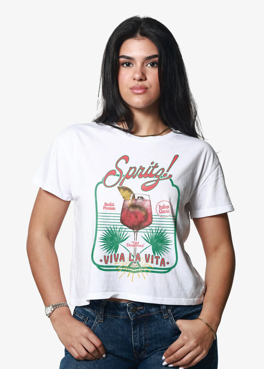 Girl Dangerous "Spritz Villa" Cropped Tee