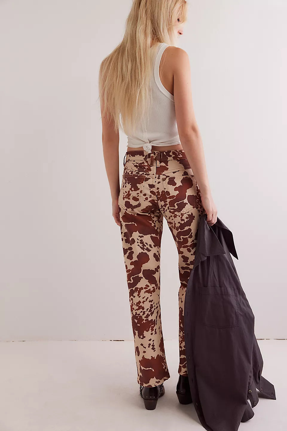 Free People Tea Combo Risk Taker Printed Jeans