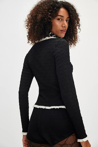 Free People Black Blackbird Cardi