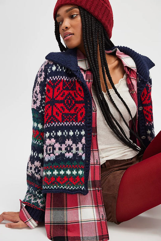 Free People Festive Snowdrift Cardigan