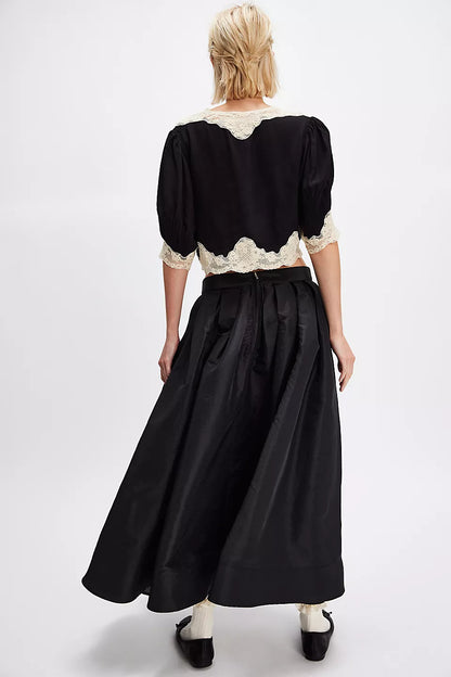 Free People Black Emilia Full Skirt