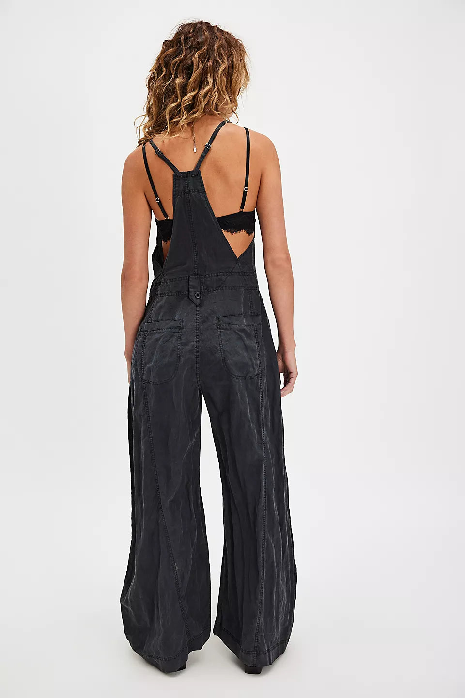 Free People Black Sylvia Barrel One Piece