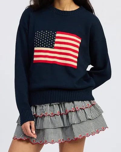 Jacquie The Label Coco Crewneck Flag Sweater