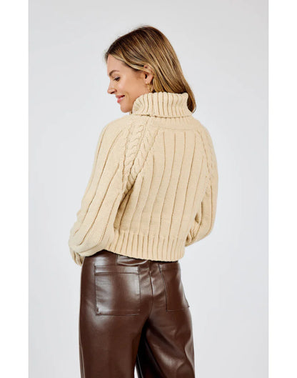 Sadie & Sage Beige Solana Turtleneck Sweater